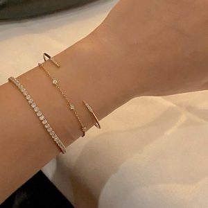 Elegant Gold & Crystal Bracelet Stack