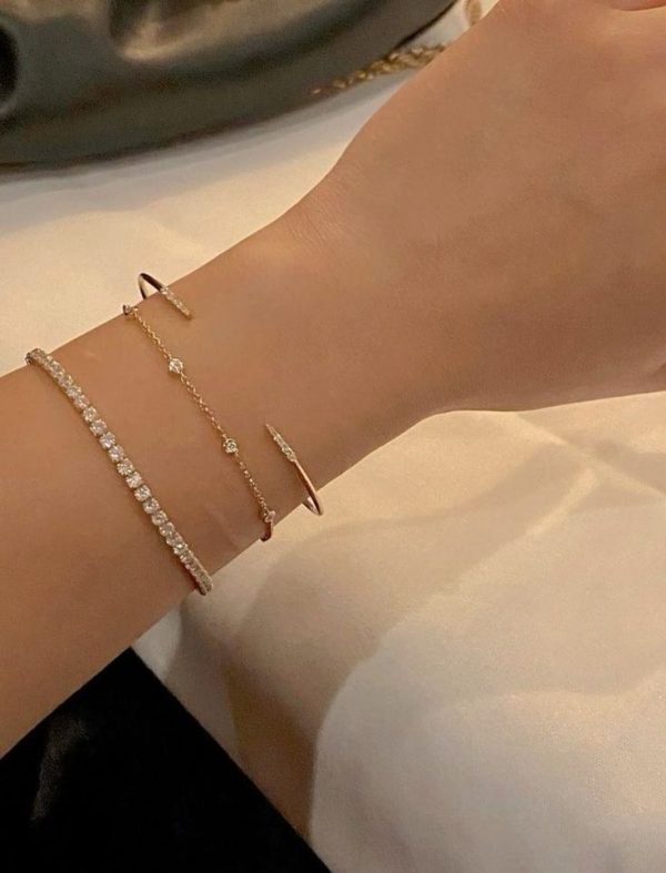 Elegant Gold & Crystal Bracelet Stack